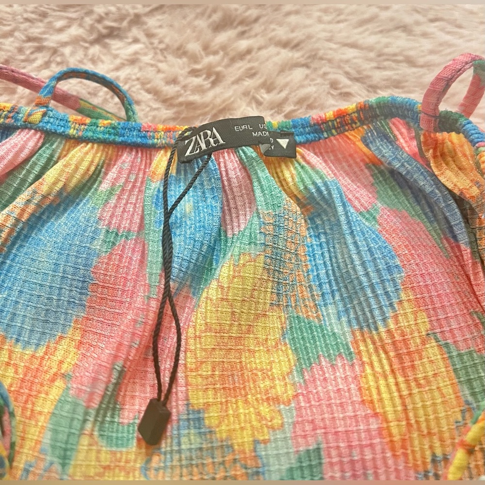 ZARA Colorful Floral Top - Picture 3 of 4